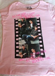 Girls BIG TIME RUSH Make it Count; Dream Big Time T shirt Top Pink
