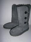 BUTTON Triplet Boots GRAY Youth Big Girls US sz 6 Fits Women apprx 8