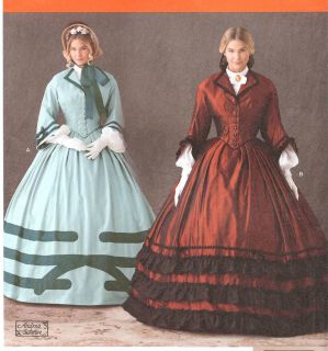 Civil War Southern Belle dress 2Sew PATTERN Historical Simplicity 1818