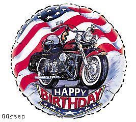 American Motorcycle Bike Chopper Happy Birthday Balloon