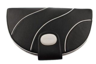 Bodhi NEW Black White Leather Pebble Signature Clutch Handbag Extra