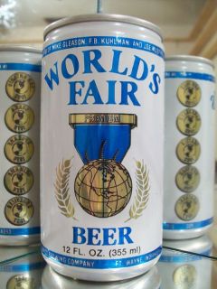 WORLDS FAIR BLUE OLD BEER CAN ALUM STAY TAB