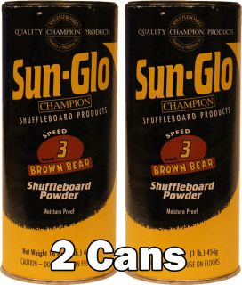 Sun Glo 3 Brown Bear Shuffleboa​rd Table Powder Wax (2)