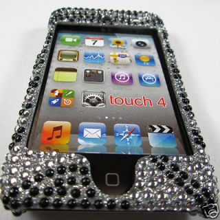 RHINESTONE ZEBRA HARD COVER CASE 4 APPLE ITOUCH IPOD TOUCH 4th GEN