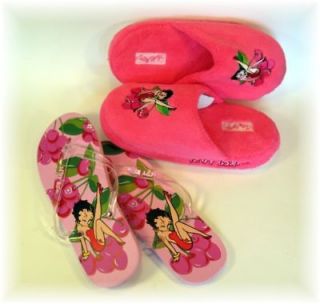 BETTY BOOP XL SLIPPERS PLUS THONGS NEW IN TOTE W TAGS