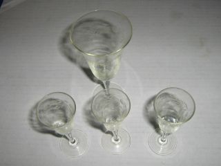 FLUTED CHAMPAGNE ETCHED FLUTE LIQUOR CRYSTAL GLASS WINE WATER GLASSES