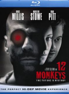 12 Monkeys Blu ray Disc (Bruce Willis, Madeleine Stowe, Brad Pitt) New