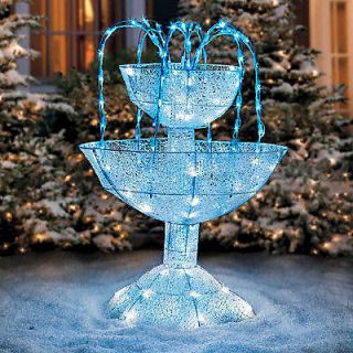 LED Lighted Crystal 2 Tier Fountain Outdoor Christmas or Wedding