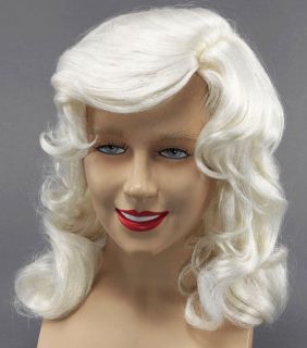 Dolly Parton Wig Long White Glamour Style Country Fancy Dress New
