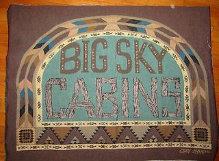 Rustic Look   Big Sky Cabins Tapestry Fabric Piece
