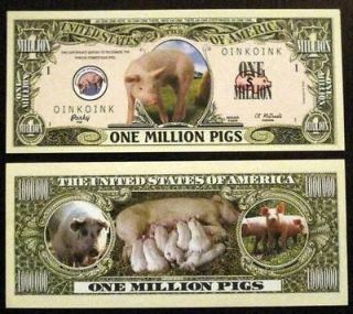 Million Pigs Adorable Dollar Bill Collectable Gift Card Stuffer