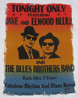 The BLUES BROTHERS T shirt Joliet Jake Elwood Music Comedy Movie Tee M