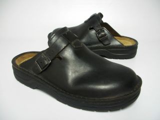 NICE ~~ NAOT Mens Black Leather FIORD Mule Clog 42 9
