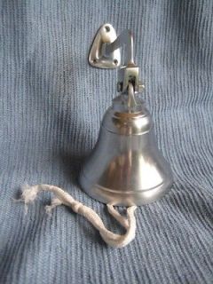 BRUSHED CHROME on SOLID BRASS**HANGING SHIPS BELL**4in**