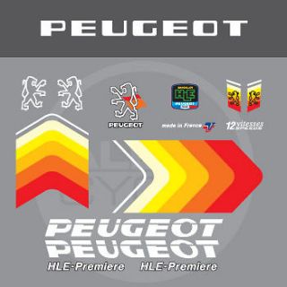 0388 Peugeot HLE Premiere Bicycle Frame Stickers   Decals   Transfers