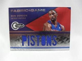 BEN GORDON 2011 TOTALLY CERTIFIED FABRIC OF THE GAME 7 X JERSEY #8 226
