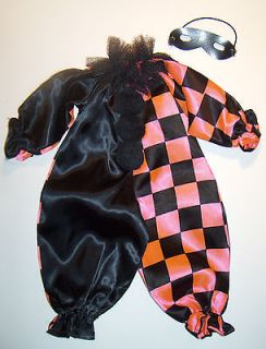 Vintage 16 Terri Jerri Lee Doll Clown Harlequin Costume Pink Black