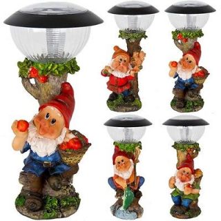 Solar Powered LED Garden Gnome Elf Goblin Ornament Decoration Light