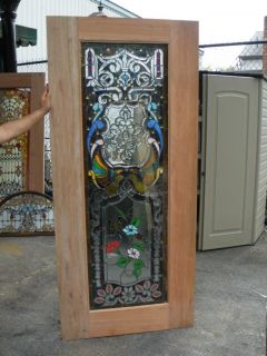HAND MADE STAINED GLASS TEMPERED GLASS DOOR JHL29