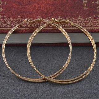 14K yellow gold filled hoop round Fashion earrings HOT Jewelry JE465