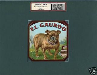 EL GUARDO CIGAR LABEL  GUARD DOG BROWN BOARDER