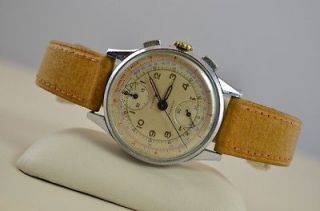 VINTAGE MENS CLINTON CHRONOGRAPH STAINLESS STEEL 17 JEWEL MANUAL