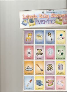 Loteria Games for 8, or 18, or 28 players, Baby Shower w/calling cards