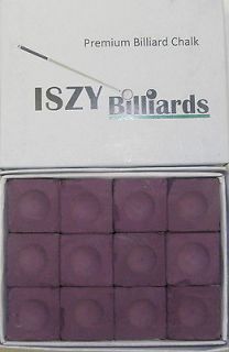 Premium Pool Table Billiard Cue Chalk 144 Pieces Purple