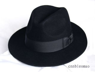 MICHAEL JACKSON black Fedora Hat Cap Wool Classic New