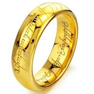 Tungsten Ring Lord of the Rings LOTR Band Gold Plated 