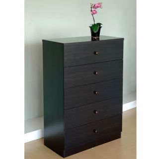 Modern Coffee Bean Finish 5 Drawer Dresser