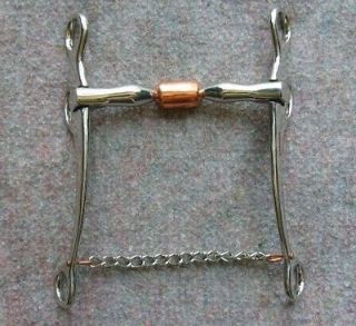 STAINLESS BILLY ALLEN STYLE REINING HORSE BIT COPPER ROLLER MOUTH TACK