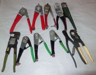 Lot of 11 BUCHANAN ASTRO THOMAS BETTS BURNDY ELECTRICAL WIRE CRIMPER