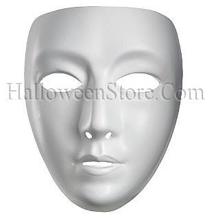 Blank White Female Adult Mask