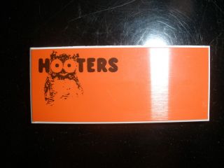 NEW AUTHENTIC HOOTERS UNIFORM BLANK NAME TAG HALLOWEEN