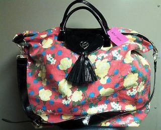 Betsey Johnson Polka Party Sequin Floral Travel Weekender Tote Laptop