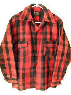 vtg 80s Timber King BUFFALO PLAID hunting HEAVY WOOL shirt jacket