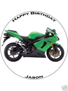 Personalised Kawasaki Motorbike Birthday Cake Topper