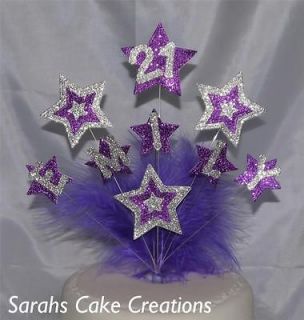 Stunning Star Birthday Cake Topper   ALL BIRTHDAY AGES AND NAMES