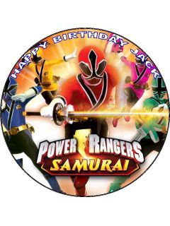 POWER RANGERS SAMURI RICE PAPER BIRTHDAY CAKE TOPPER