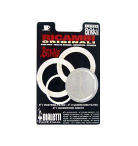 Bialetti moka parts 3 Rubben Rings + 1 filter plate BRIKKA 2 cups