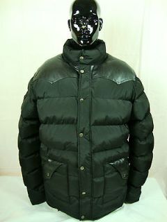 Mens Bubble Jacket With Faux Leather Top New Hip Hop Faux Leather