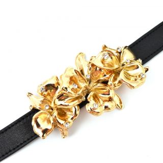 Versace for H&M Black/Gold Triple Flower Choker Necklace