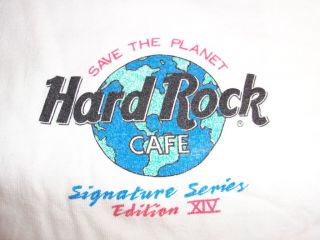 Authentic Hard Rock Cafe Signature Series XIV Peter Gabriel 1997 XL Wh