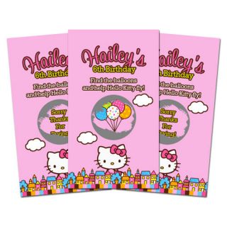 10 HELLO KITTY BALLOON DREAMS Birthday Party Personalized SCRATCH OFF