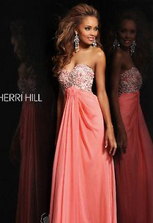 Sherri Hill 3863 Strapless Prom Dress Gown Coral Sz 6 New NWT Prom