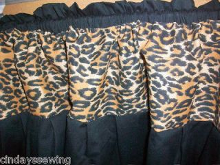 leopard black bed or bathroom window treatment curtain valance