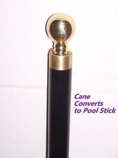 Black POOL STICK Cane Converts from WALKING CANE to POOL Cue Great