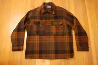 Vintage PENDLETON brown plaid hunting winter jacket coat lumberjack