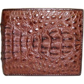CROCOD ILE Hornback Leather ID Card Coin Wallet USCM03 04B Brown Kango